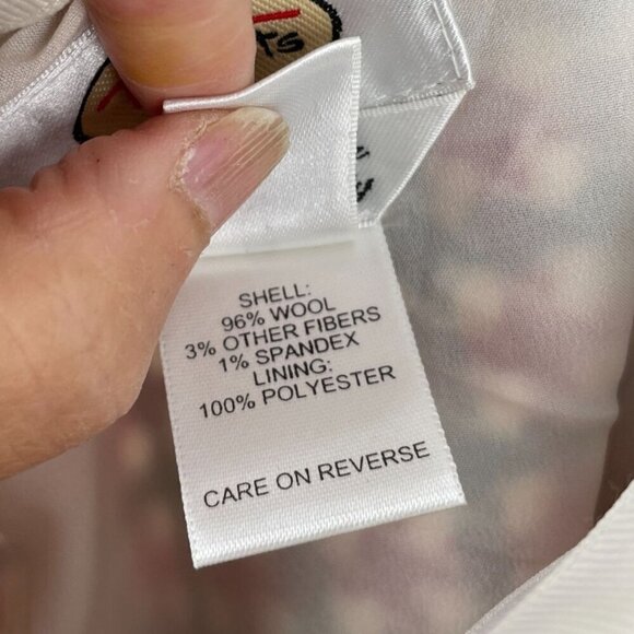 Talbots Vintage Black Red Houndstooth Pleated Hem Italian Stretch Wool Skirt 8 - Picture 9 of 10